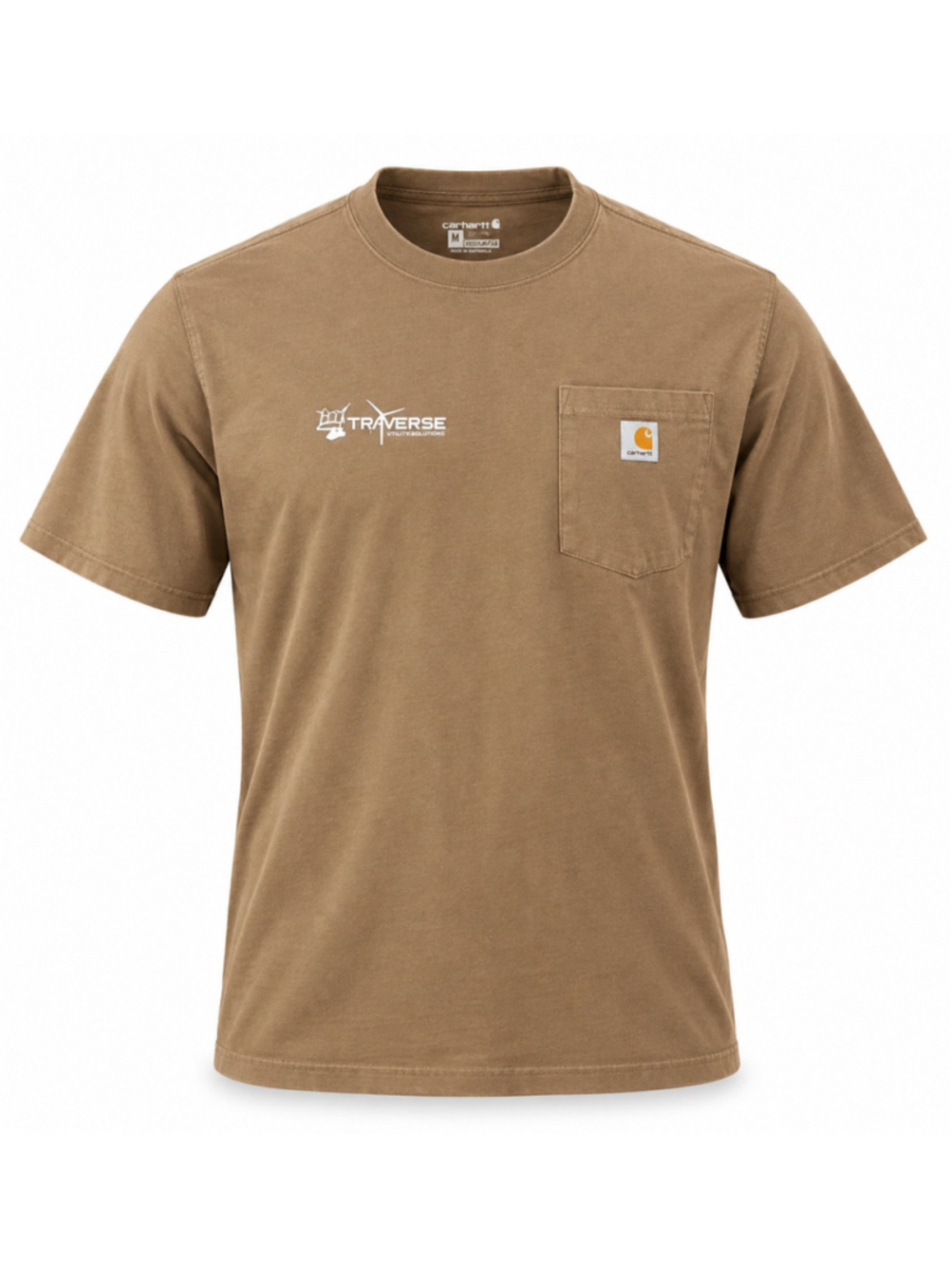 Carhartt Mens Loose Fit Pocket T Shirt Traverse Wind Energy Oklahoma Tan Sz M